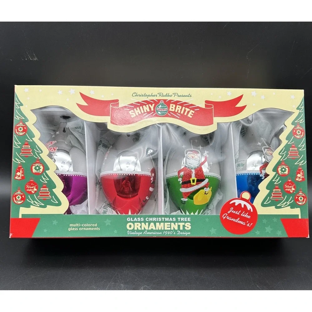 CHRISTOPER RADKO SHINY BRITE SPACE‎ SANTA DROPS 5.5